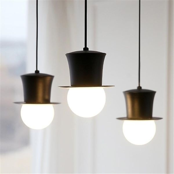 

pendant lamps nordic hat iron lights bedroom bar dining children's room modern bathroom mirror headlight led hanging fixtures