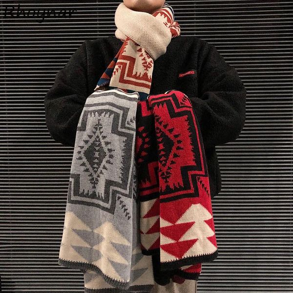 

scarves women printed minimalist couple trendy outdoors cozy college daily thicken warm ins leisure vintage korean style knitted, Blue;gray