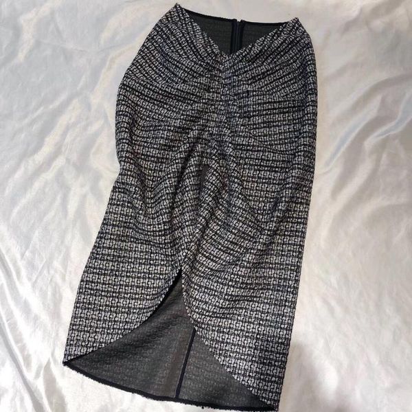 

skirts 2021 ladies fashion pleated irregular woven skirt 1125, Black