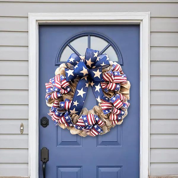 

garden decorations 4th of july wreath memorial day flower patriotic for front door independence 2021