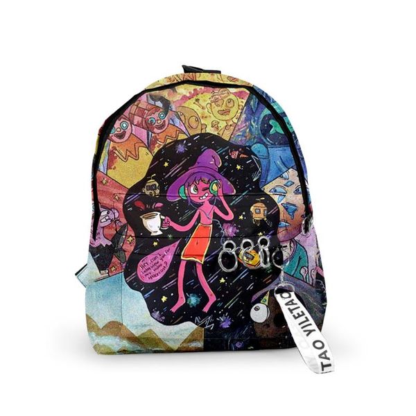 

backpack novelty the midinght gospel school bags travel boys girls cute small 3d oxford waterproof key chain notebook backpacks
