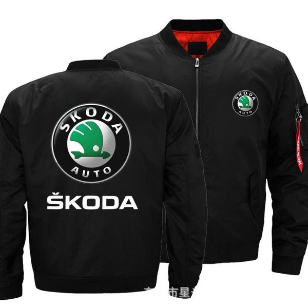 

men's jackets skoda jacket autumn coat fashion bomber harajuku streetwear casual baseball uniform hip-hop techwear, Black;brown