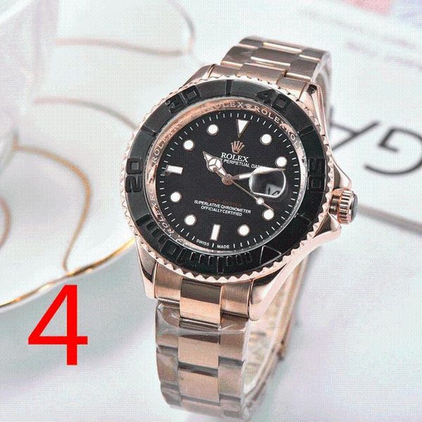 

wristwatches fashion men's luxury designer watch quartz classic black steel band calendar business brand gifts 056, Slivery;brown