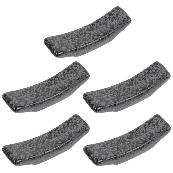 

chopsticks 5pcs ceramic holders japanese style spoon racks tableware (black)