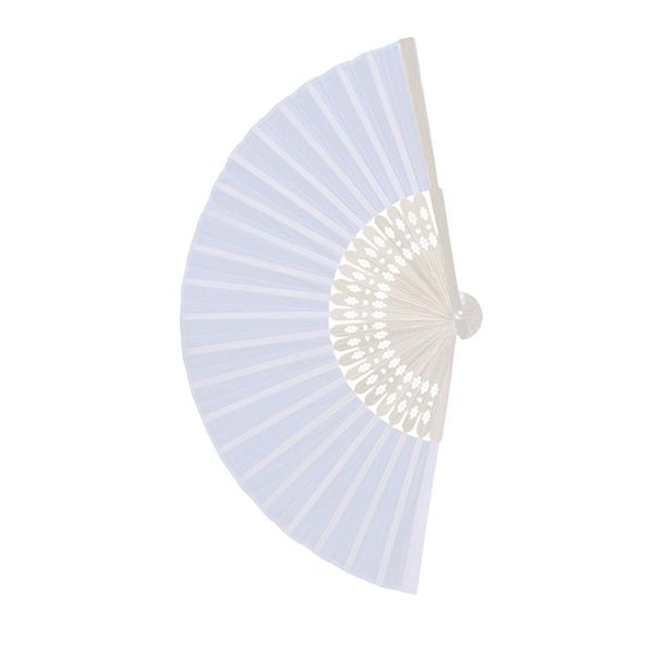 

10x fan in white silk fabric + bamboo with gift bag muslin for wedding personalized dancing writing painting other home decor