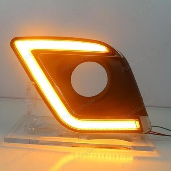 

panel lights for toyota hilux revo vigo 2021 2021yellow signal relay waterproof abs 12v car drl led daytime running light
