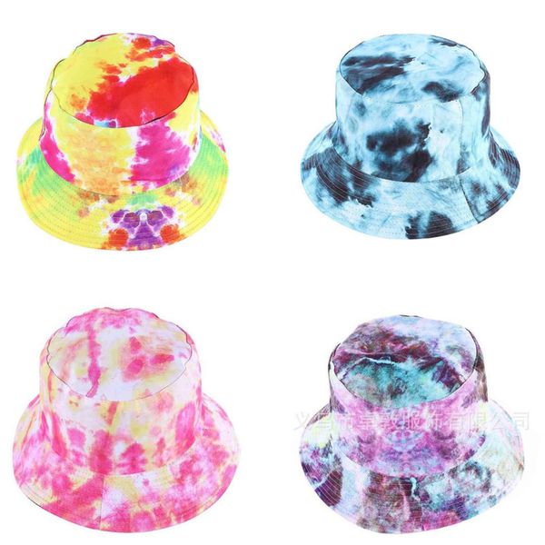 

sun caps outdoor tie dyed fisherman children summer hat beanie cap baby double side basin hats boys for kids embroidered big brim g544q4m, Yellow