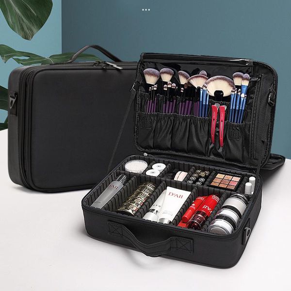 

professional cosmetic bag tattoo nail and makeup portable partition tool box bags & cases