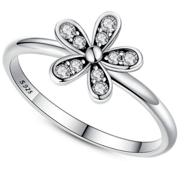 

cluster rings lclover flower zircon alloy ring woman summer fashion shiny princess noble accessories banquet jewelry gift girl, Golden;silver