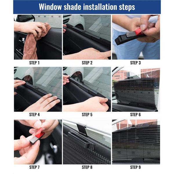 

accessories car sunshades curtain black fixed nylon pleated protection sunshade