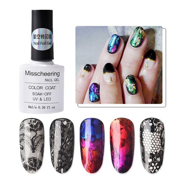 

nail gel glue for star transfer stickers, Red;pink