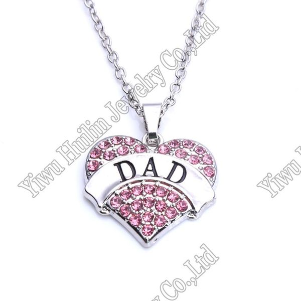 

pendant necklaces dad crystal heart pandent , fathers day gifts, Silver
