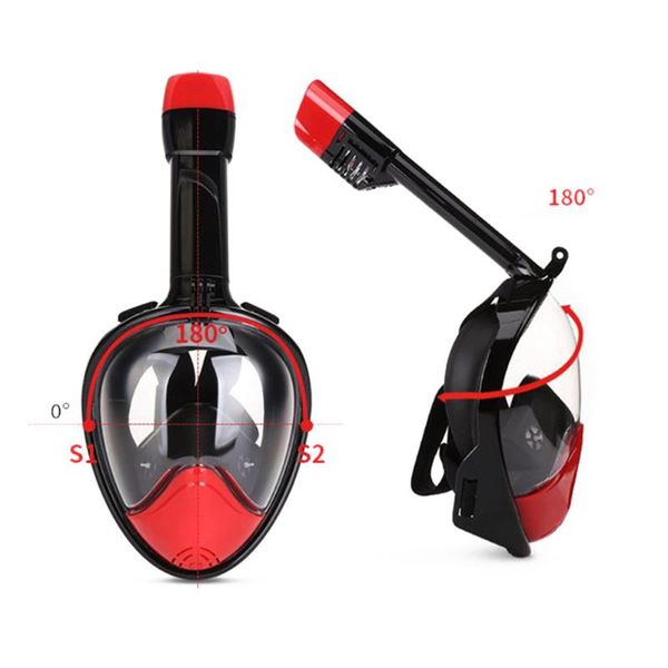 

degree waterproof anti fog breathing prevent gag reflex diving equipment spearfishing swimming underwater snorkeling mask masks