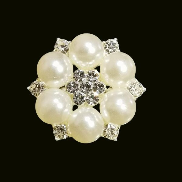

pins, brooches fashion jewelry vintage silvery brooch pins austria crystals imitation pearl flower for women wedding accessories gifts, Gray
