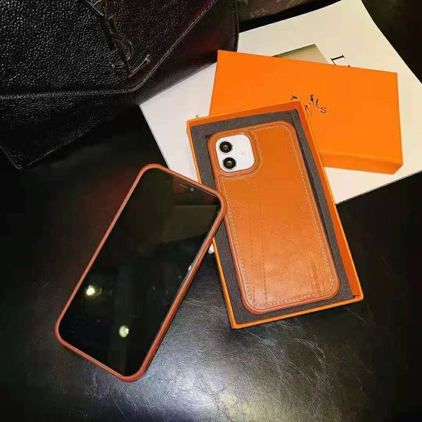 

classic design brand h phone cases for iphone 12 promax 12pro 11 pro xs max xr x 8 plus come with box leather case
