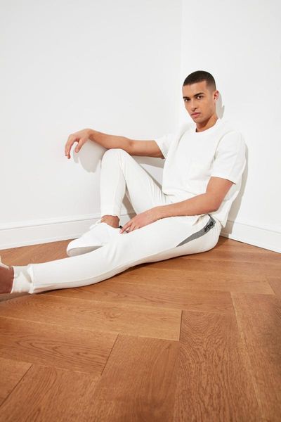 

running pants trendyol male slim fit printed sweatpants tmnss21ea0075, Black;blue