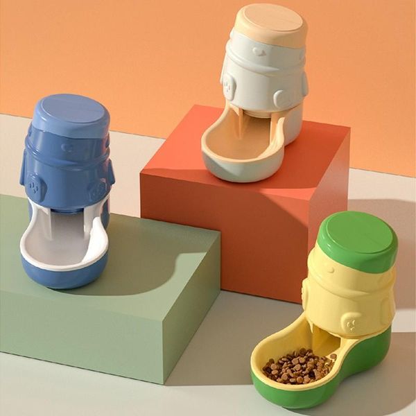 

cat bowls & feeders pet automatic feeder water food large capacity cute dog drinking fountain dispenser anti-overturning bowl