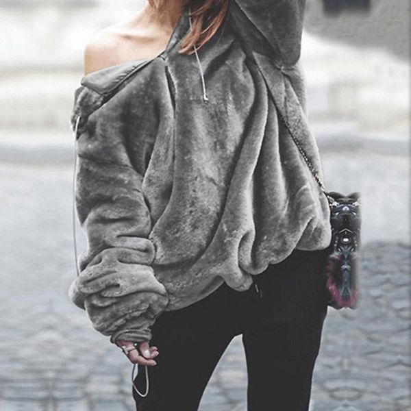 

women's hoodies & sweatshirts women thick warm teddy bear fluffy fleece coat jacket pullover outwear, Black