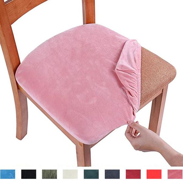 

velvet fabric seat cover elastic chair covers spandex removable cushion for dining room kitchen restaurant