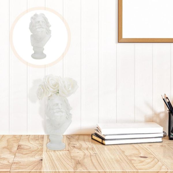 

artistic flower pot vase succulent planter statue sculpture decor (white) decorative flowers & wreaths