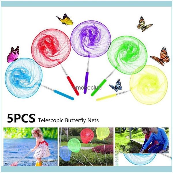 

sports & outdoors fishing aessories 5 pcs butterfly nets insect catching with folding bucket colored bug drop delivery 2021 rktfm