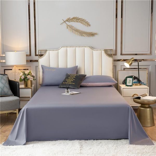 

sheets & sets 1 pc double bed sheet plain dyed flat queen/king size linen funda nordica cama 135 (no case)