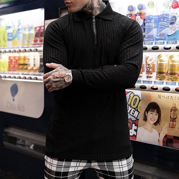 

men's sweaters spring fashion hooded men casual turtleneck slim fit sports pullover sweater gym knitwear pull homme, White;black