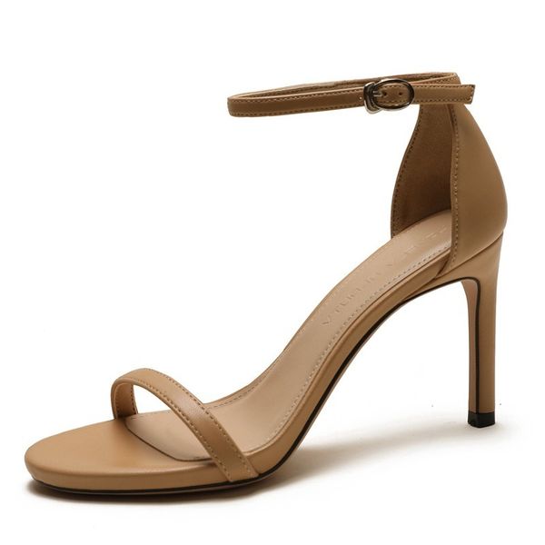 

sandals simple gladiator for women fashion big plus size shoes woman 9cm thin high heel summer style open toe m0070 vqz7, Black