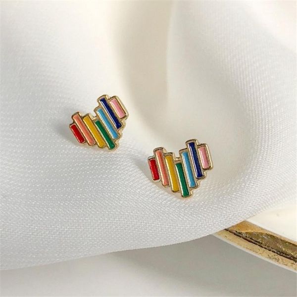 

fashion nifty rainbow earrings stud women accessories, Golden;silver