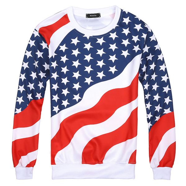 

Fashion Fleece Flag Hip Hop Pullover Round Neck 3d Printing Hoodies Long Sleeve Men' and Women' Sweater Coat, 810-1 national flag in white