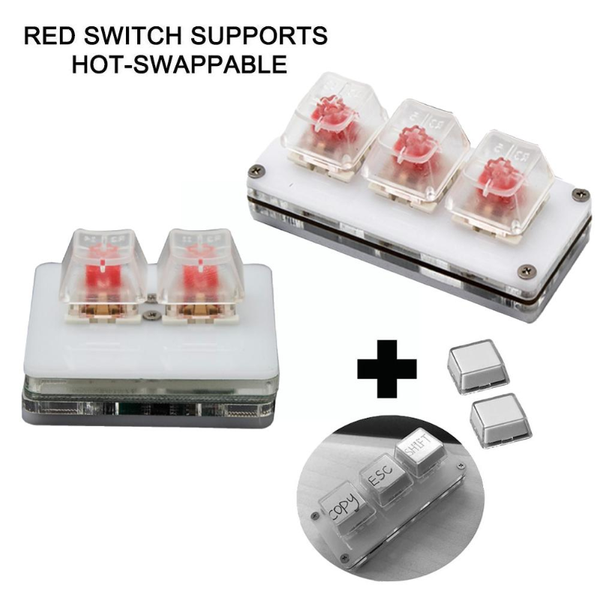 

keyboards red switch 2/3 keys usb swap keyboard mini keypad custom mechanical keycaps programming diy gaming o6i3