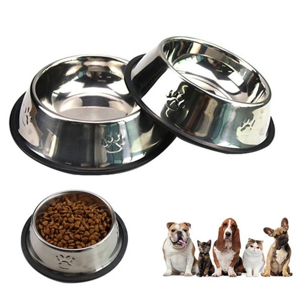 

dog bowls & feeders pet bowl stainless steel non-slip feeding puppy environment-friendly durable water product #