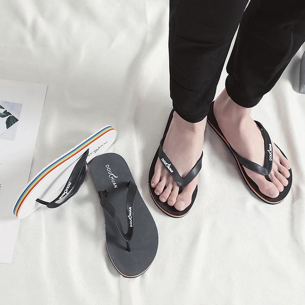 

slippers male summer classic outdoor wear-resistant black comfortable non-slip wild flip-flops sandals beach shoes 1epd