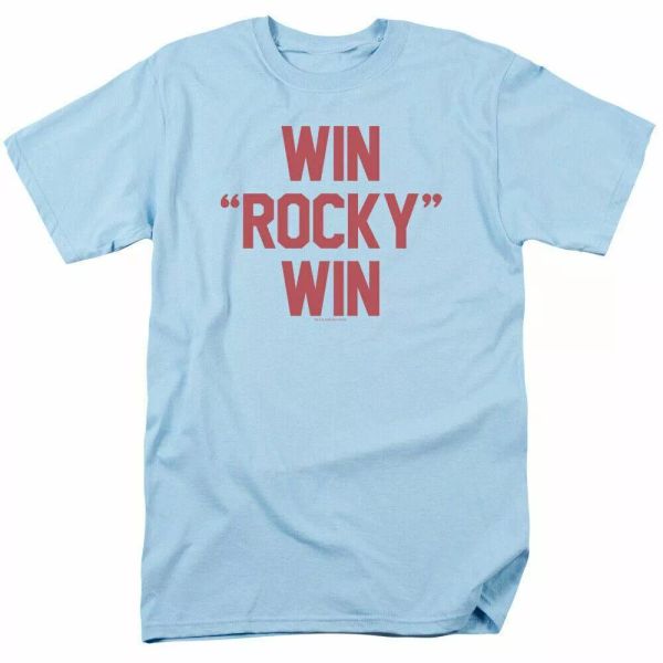 

Rocky Win Rocky Win T Shirt Mens Licensed Boxing Movie Creed Balboa Light Blue, White;black