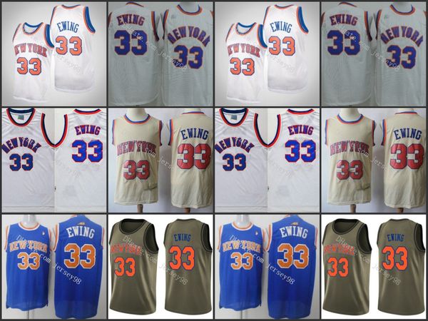 

new york knicks men 33 platinum ewing retro basketball jersey, Black