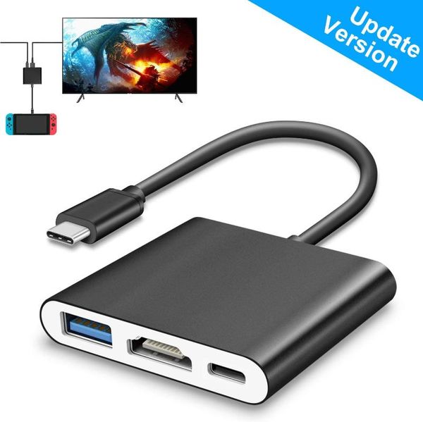 

mini dock hub adapter for nintend switch, type c converter cable with pd charging usb 3.0 pc smartphone hubs