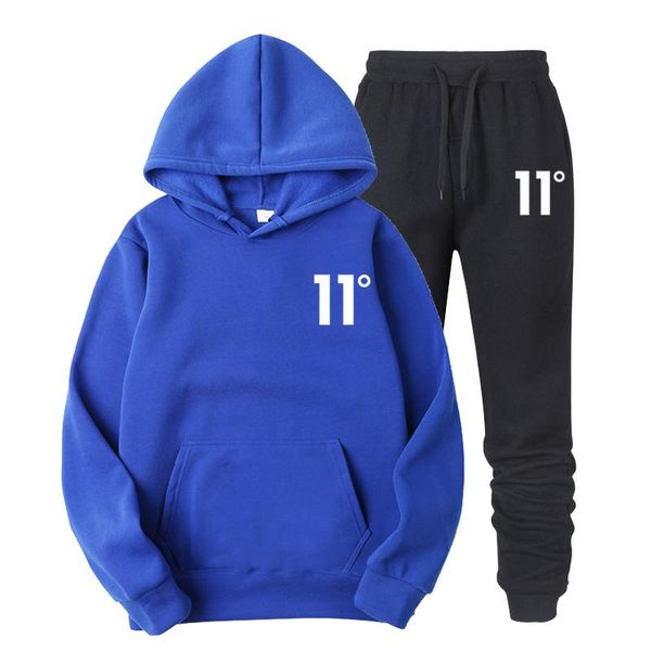 

men's hoodies & sweatshirts tracksuit men fashion suits solid sets sweatshirts+sweatpants spring autumn fleece hooded pullover 2 pieces, Black