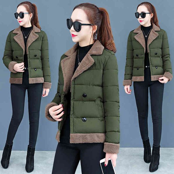 

women's jackets winter down cotton parka fashion plus size short slim warm coats female padded elegant coat tide ska2, Black;brown