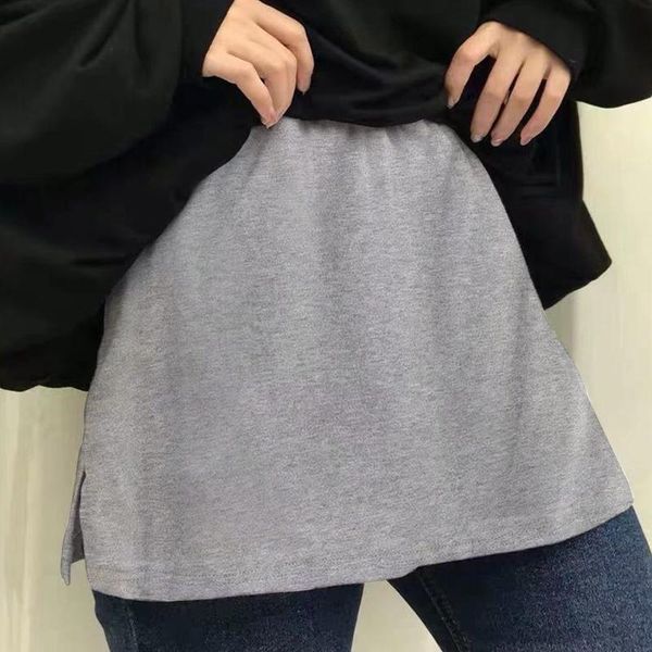 

skirts adjustable layering fake mini skirt shirt extender fashion half extended women accessories button, Black