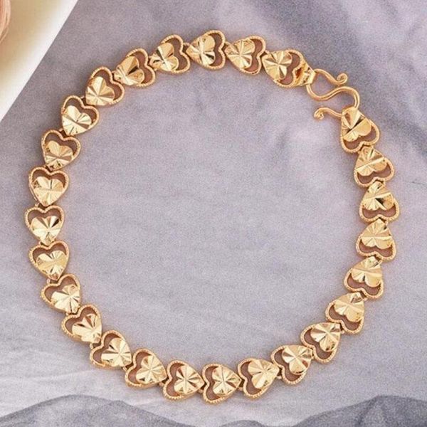 

forseven korean style heart pattern romantic gold color bracelet bridal bride wedding party jewelry gift for women girl, Black