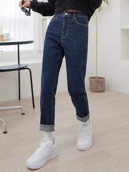 

dazy high waist slant pocket jeans a3zf#, Blue