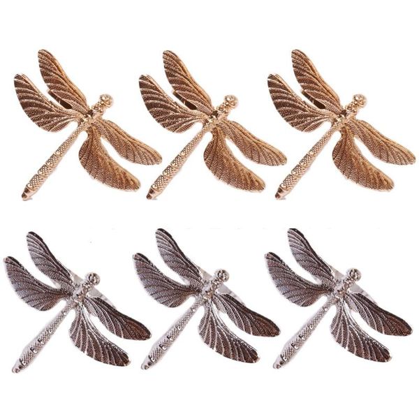 

napkin rings 6pcs metal dragonfly buckle ring creative insect shape restaurant tableware furnishings