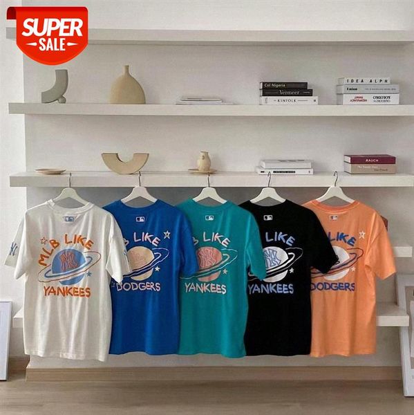 

trending mib planet embroidered round neck thin t-shirt men and women couple casual short sleeve #md0g, White;black