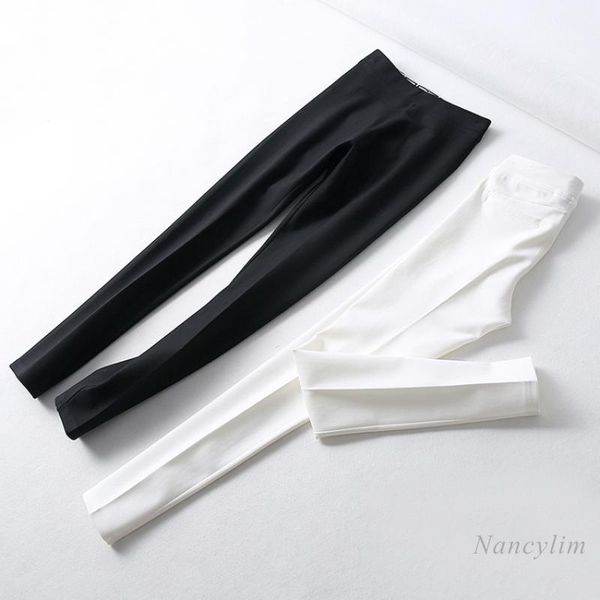 

women's pants & capris plus size skinny women all-matching elastic slim fit temperament leisure trousers legings white black autumn win, Black;white