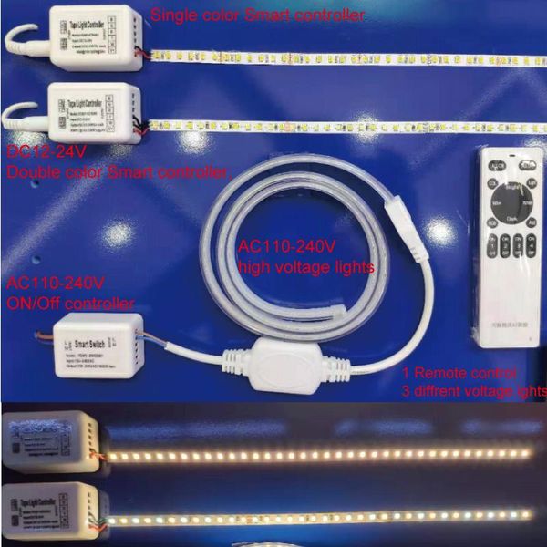 

strips smart control for 3 diffrent voltage 12v-24v 110v-240v controller kit whole house intelligence color adjusted