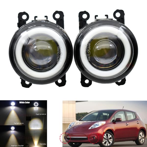 

2 pieces car front fog light led halo ring angel eye daytime running lamp drl 12v for nissan leaf 2011 2012 2013 2014 2015