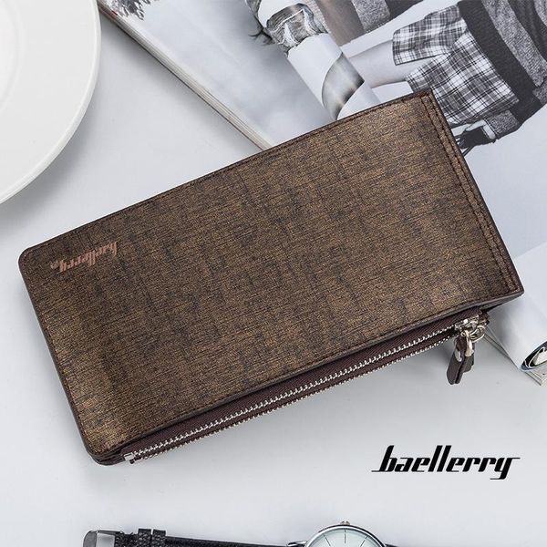 

wallets men's long wallet multi card position zipper holder clutch bag, Red;black