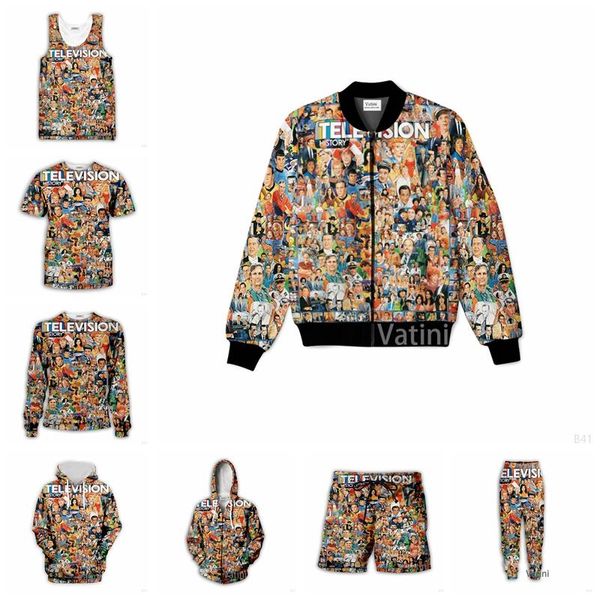 

men's tracksuits fashion men women television history 3d full print hoodies harajuku zipper pullover sweatshirt casual tracksuit e03, Gray