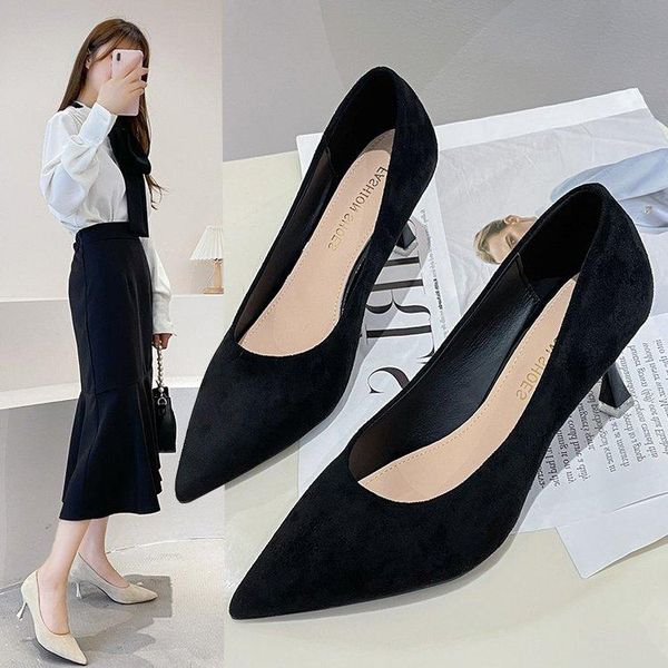 

dress shoes women fashion beige pointed toe pu leather slip on stiletto for office ladies black party high heel