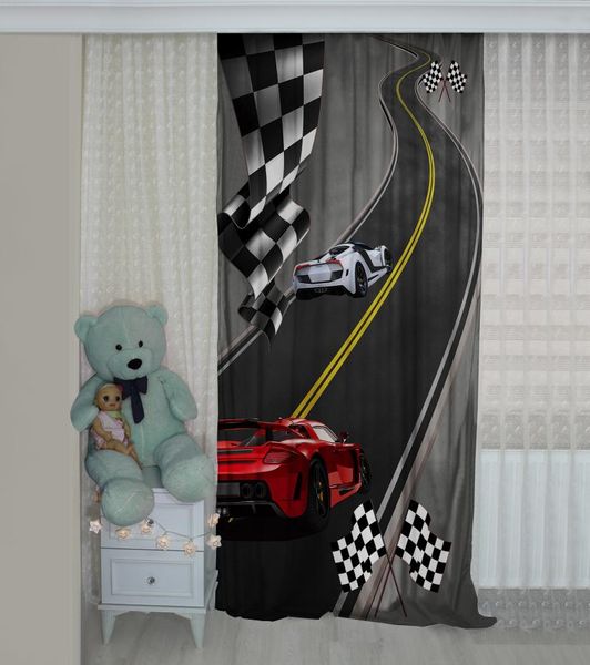 

curtain & drapes car pattern background velvet children room cover cars
